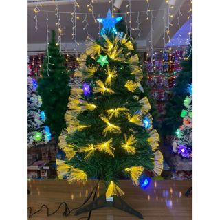 Árvore De Natal Dourada Com Led 130x45cm Decorada Exclusivo