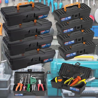 Kit 8 Maleta Caixa de Ferramentas Plástica Grande Completa Organizadora Resistente Eletricistas Pesca Durável