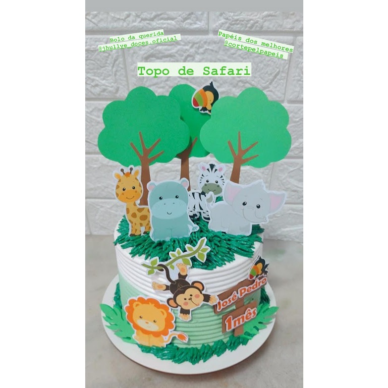 Bolo De Festa, Mesversário, Baby Safari