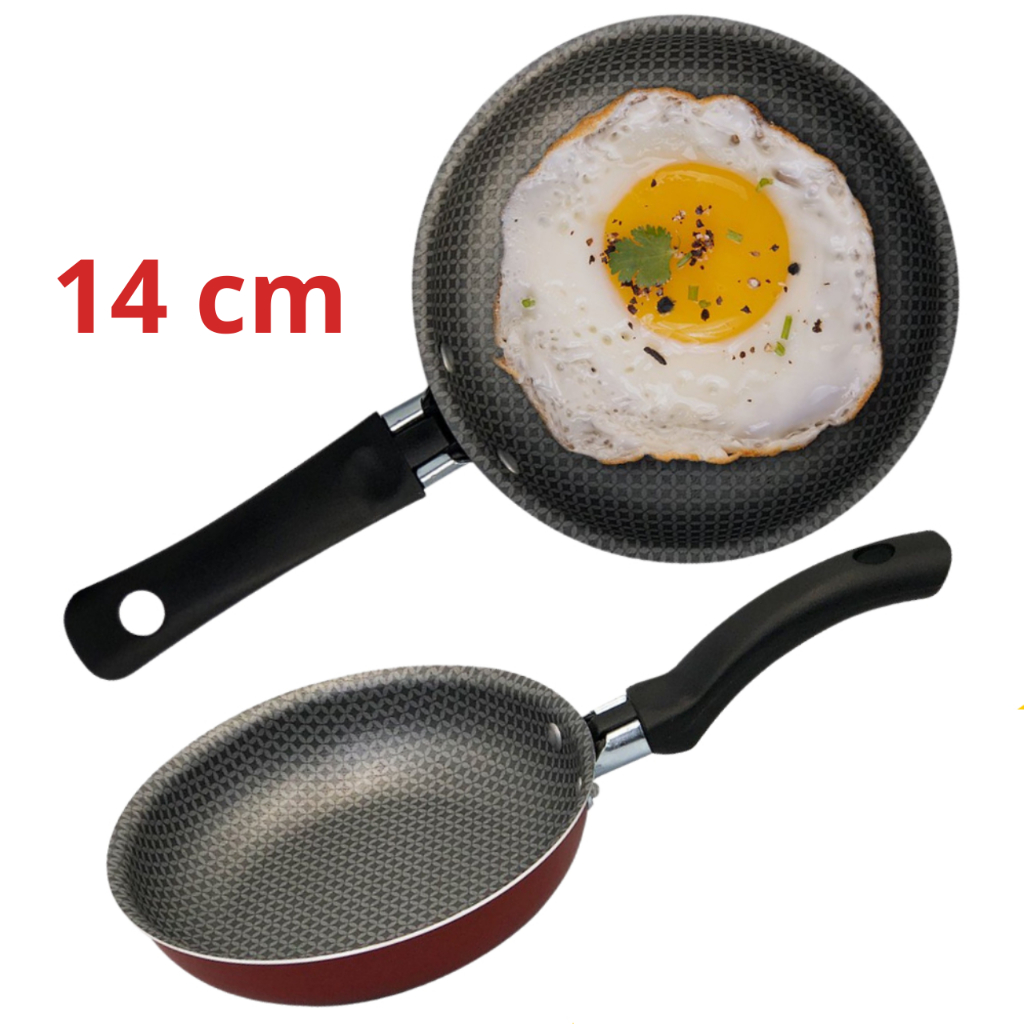 Frigideira Fritadeira Antiaderente de ovo Fritar ovo 14cm - Vermelho ...