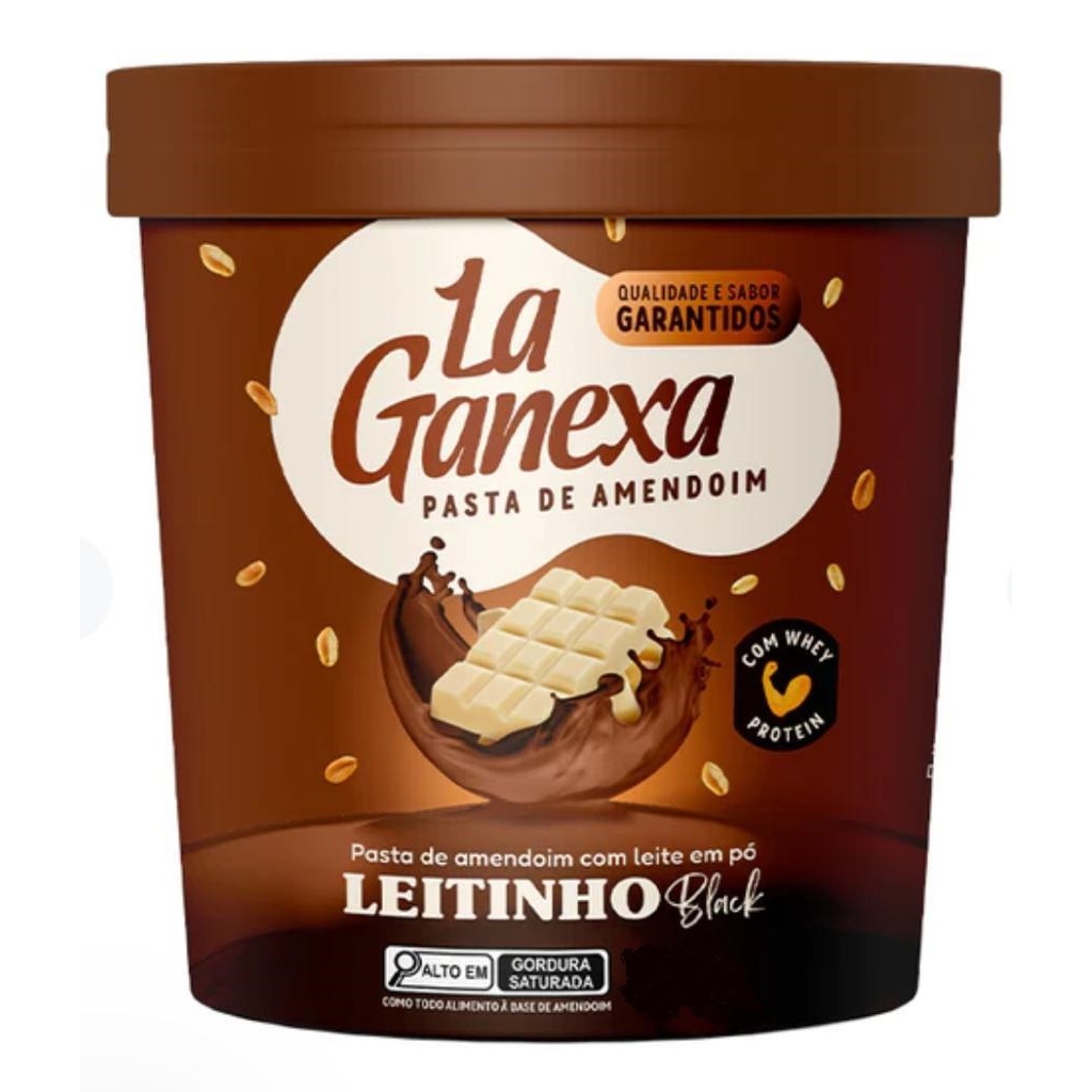 Pasta De Amendoim La Ganexa Leitinho Black Com Whey Protein Integral Gourmet 1kg / 450g