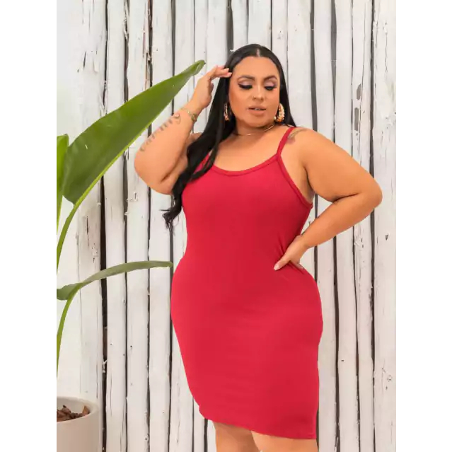 Vestido Feminino Plus Size Alcinha com Decote Brisa Canelado, Vestido  Feminino Kami'S Modas Plus Size Nunca Usado 80359204