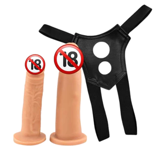 Cinta Peniana Dupla Penetração Strapon Dildo Realístico 16x3,3 Cm + 11x3,1 Cm Sexshop