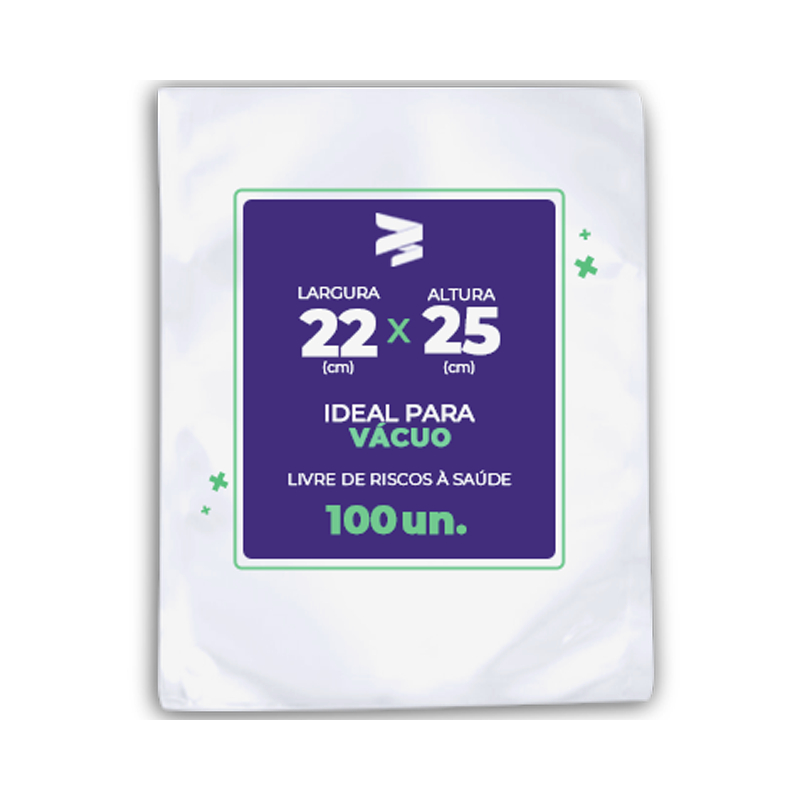 Embalagem a Vácuo 22x25 - 100 Unidades