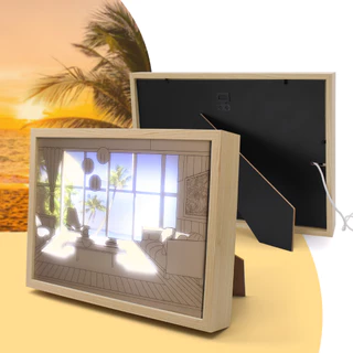 Quadro Mar Decorativo Led Light Painting Seaside Luminária