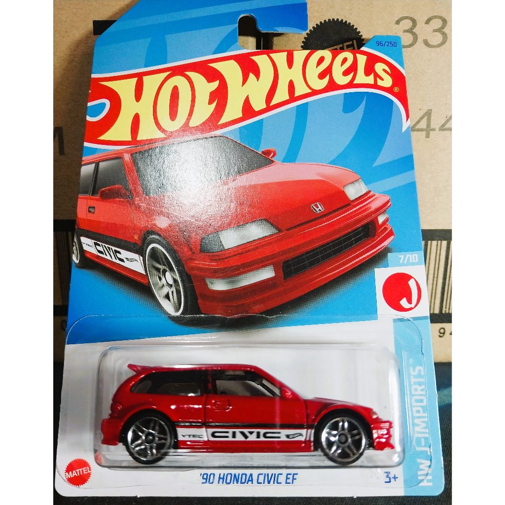 Hot Wheels Honda Civic EF 1990 – Série J-Imports 7/10 – Édition Limitée 96/250 Avec Protection Friki Monkey