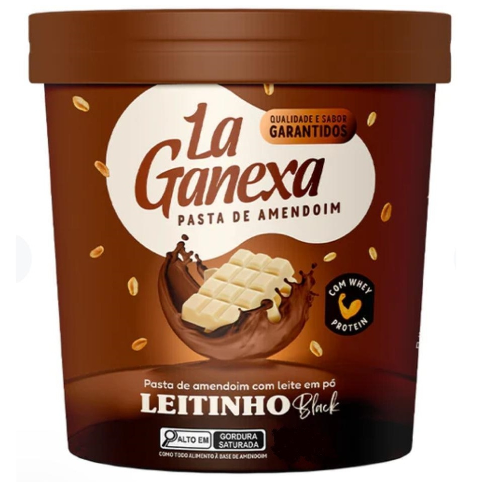 Pasta De Amendoim La Ganexa Leitinho Black Com Whey Protein Integral Gourmet