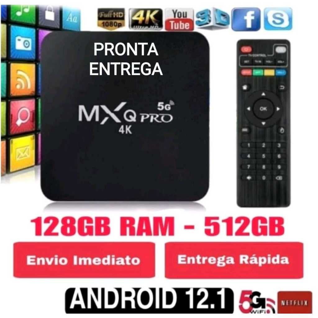 Kit Conversor T'vBox 128Ram 512gb Android 11.1 ultima Geração Envio Rapido