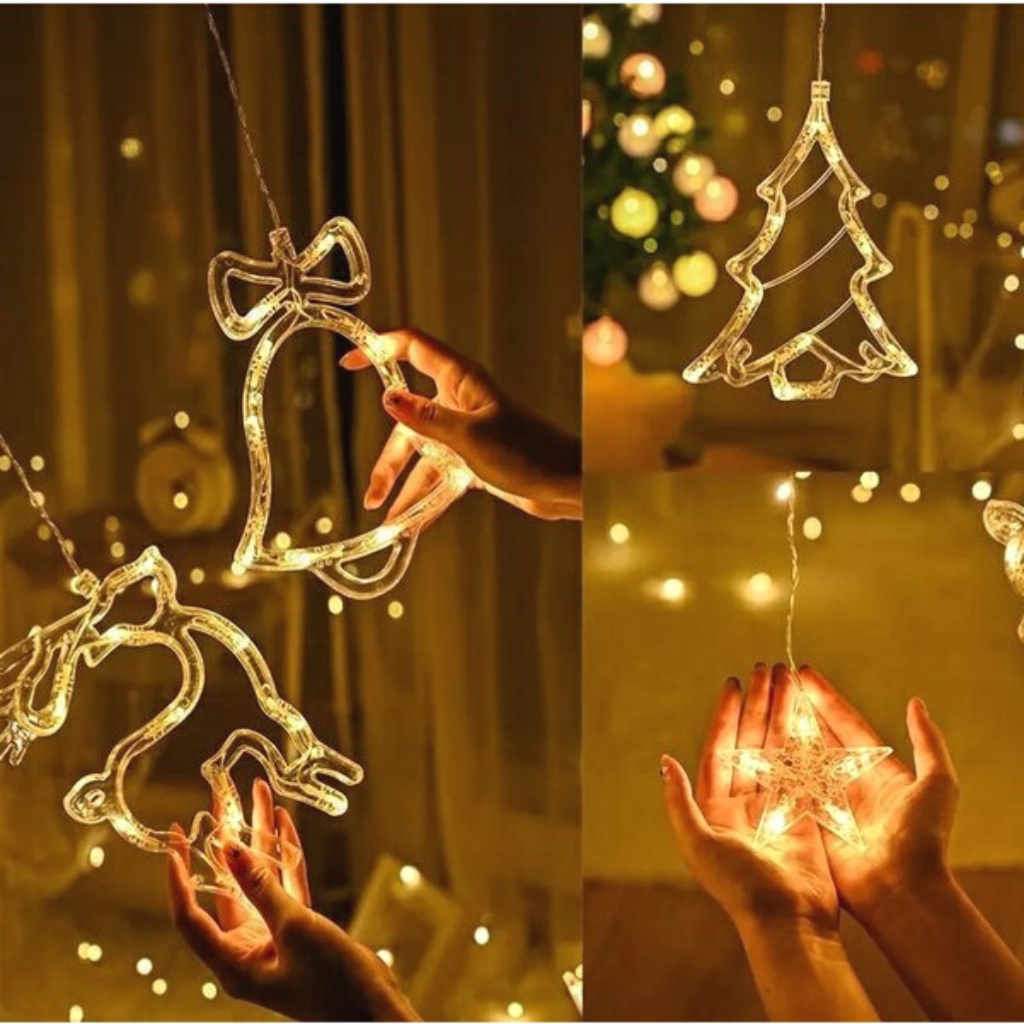 Cascata de Led Decoração Pisca Pisca Enfeite de Natal 110v/220v 8 ...