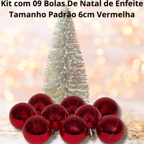 Jogo de Bolas Natalinas Especiais Vermelho e Dourado 50Pcs 6cm