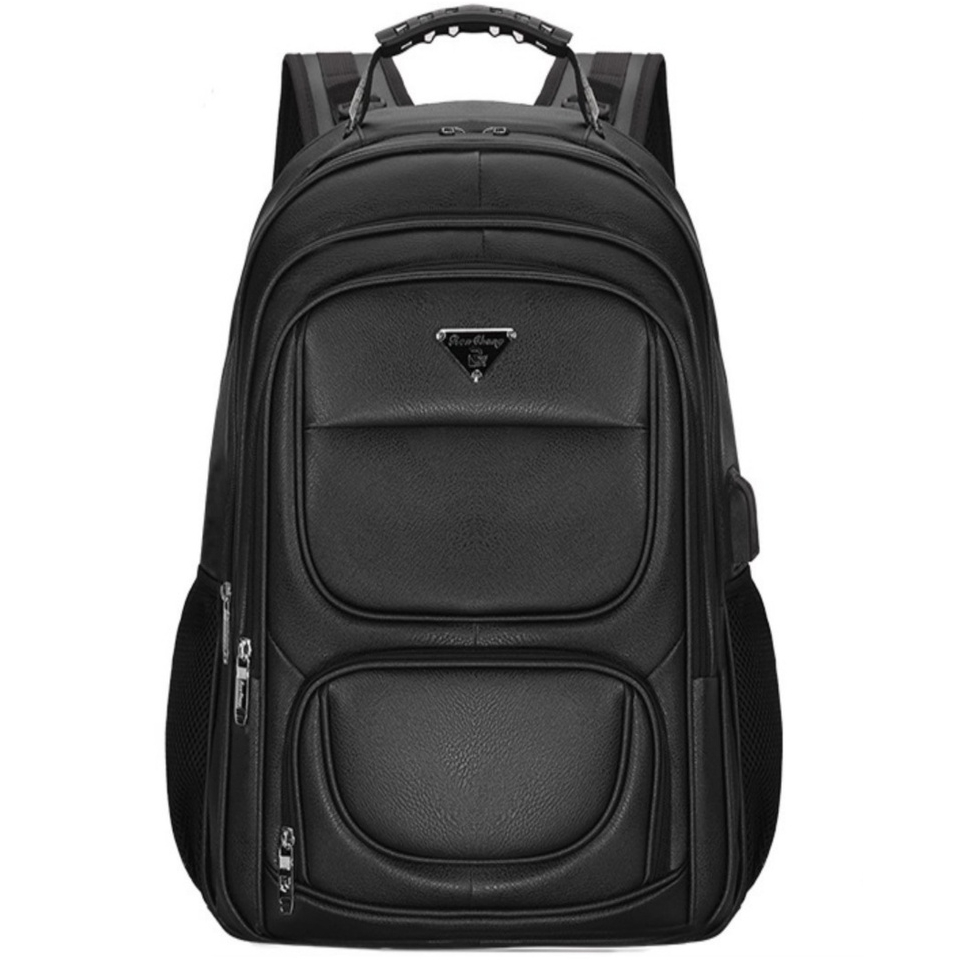 Mochila Couro PU Grande Executiva Para Notebook Trabalho Faculdade Reforçada Cabo De Aco RC-5013-4