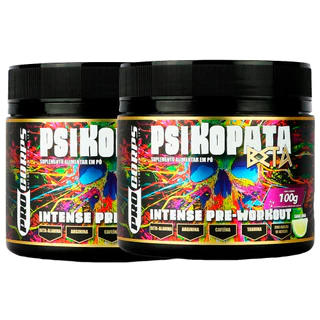 Kit 2x Psikopata Beta - Pré Treino com Beta Alanina - 2 Unid x 100g (200g) - Pro Corps (Sem Glúten)