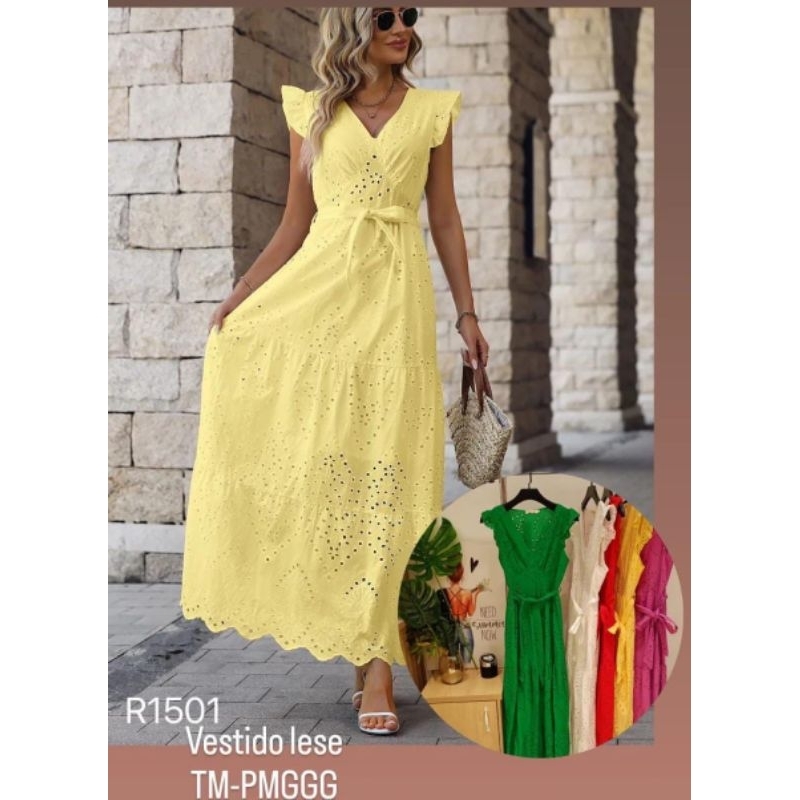 Vestido lese longo moda feminino R1501