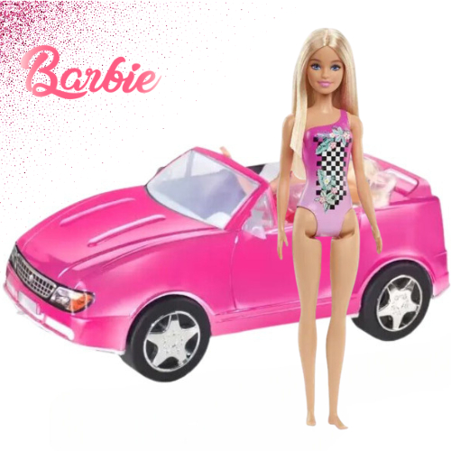 Carro Super Conversível Para Barbie Pink Grande 60 Cm Líder