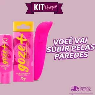 Kit Sexy Shop Prazer Feminino Gel Acelerador De Orgasmo Goze Mais + Vibrador Ponto G Golfinho Plástico Ou Aveludado