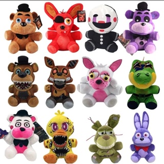 FNAF Plush Toys Freddy Bear Foxy Chica Clown Bonnie Animal Stuffed Plushie  Dolls Kawaii Christmas Birthday Gifts for Children