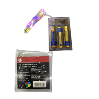 FIO FADA FIO DE LED DE 3 METROS COM 30 LEDS !!!Led 3m Colorido Pisca Pisca 2 Pilhas