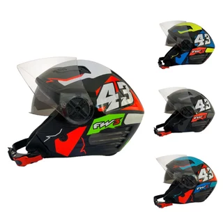 Capacete Para Moto Aberto Fw3 X Open Up 43 Com Óculos Fume