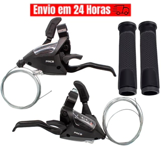 Passador Alavanca de Marchas Rapid Fire Tipo Gts Shimano 3x7 21v para Bike e Bicicleta Manopla Gta Macia
