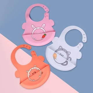 Babador Silicone Bolsa Pega Migalhas Impermeável Bebê Infantil Cata Migalha