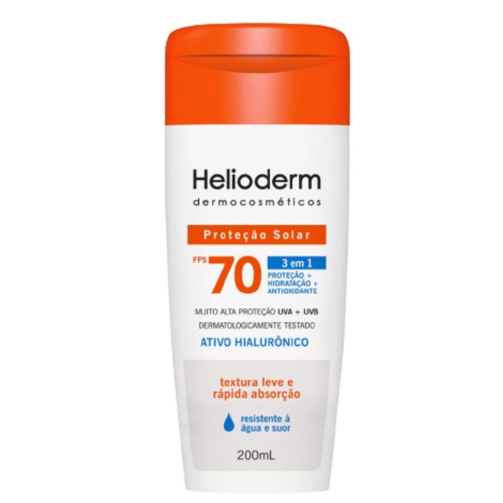 Protetor Solar Helioderm Corporal Fps 70 3 Em 1 200ml