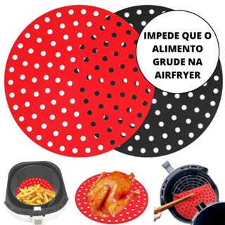 Tapete Protetor Silicone 24cm Para Air Fryer Fritadeira Não Gruda - Redondo