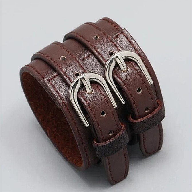 Pulseira Bracelete Johnny Depp Couro Legítimo, Linda (marrom ou preta)