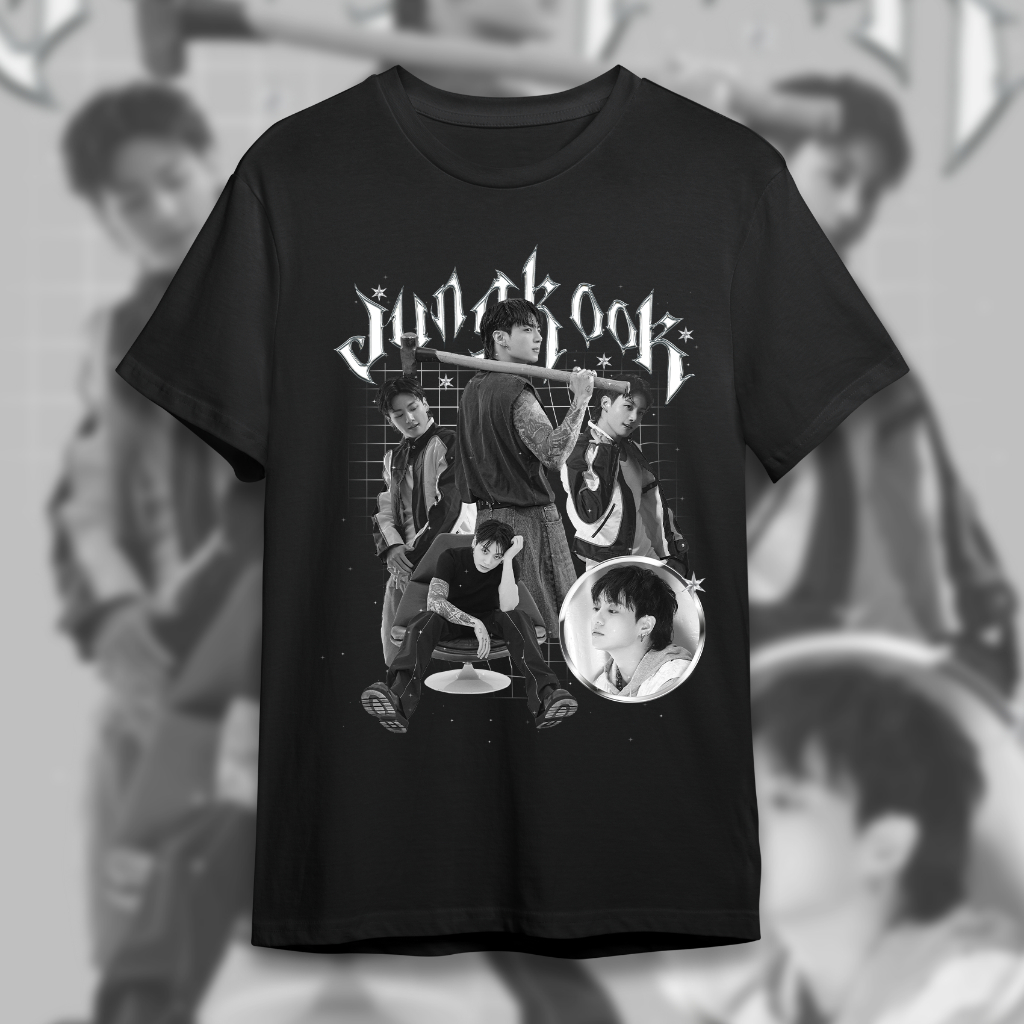 Camiseta JungKook Bts Bangtan Kpop, Camiseta Basica Preta | Shopee