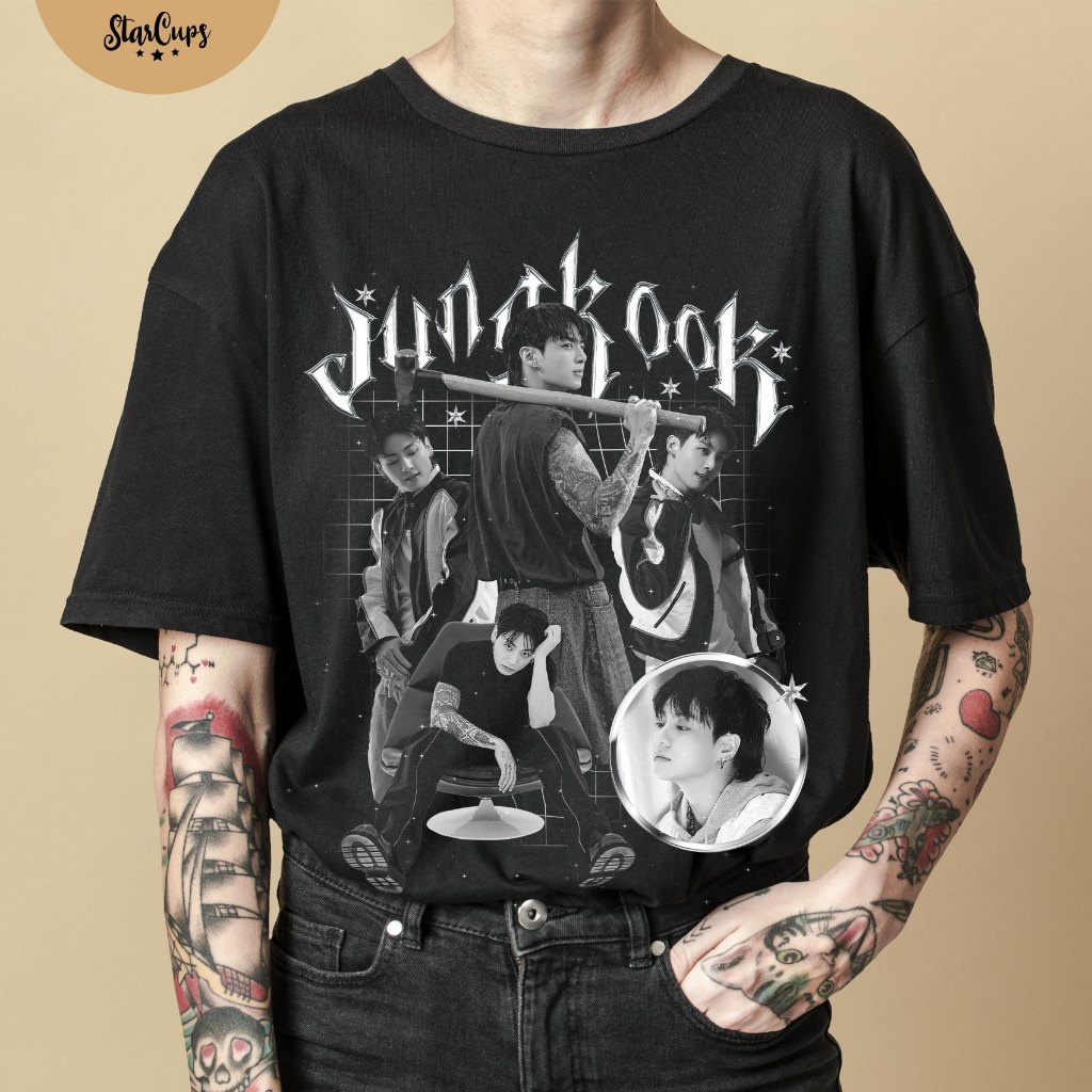 Camiseta JungKook Bts Bangtan Kpop, Camiseta Basica Preta | Shopee
