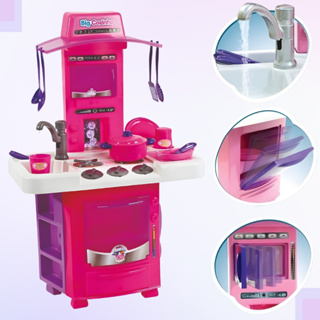 Jogo De Cozinha Barbie Meninas Rosa Grande Kit Completa Luxo