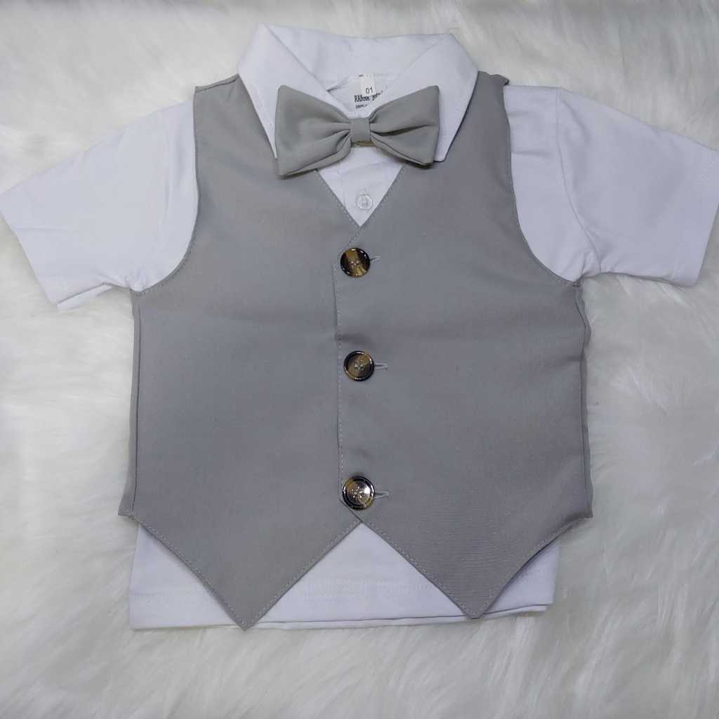 Colete social com camisa e gravata festa menino Bebê A ANOS