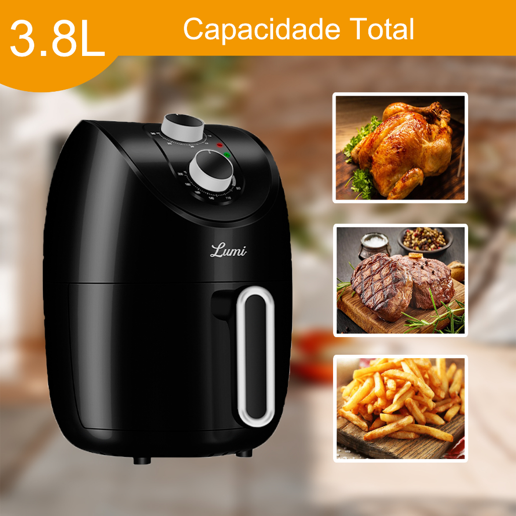 Gaabor Fritadeira Elétrica Air Fryer 4L 1450W Analógica Visor Transparente  Tecnologia Cyclone 360 127v : : Cozinha