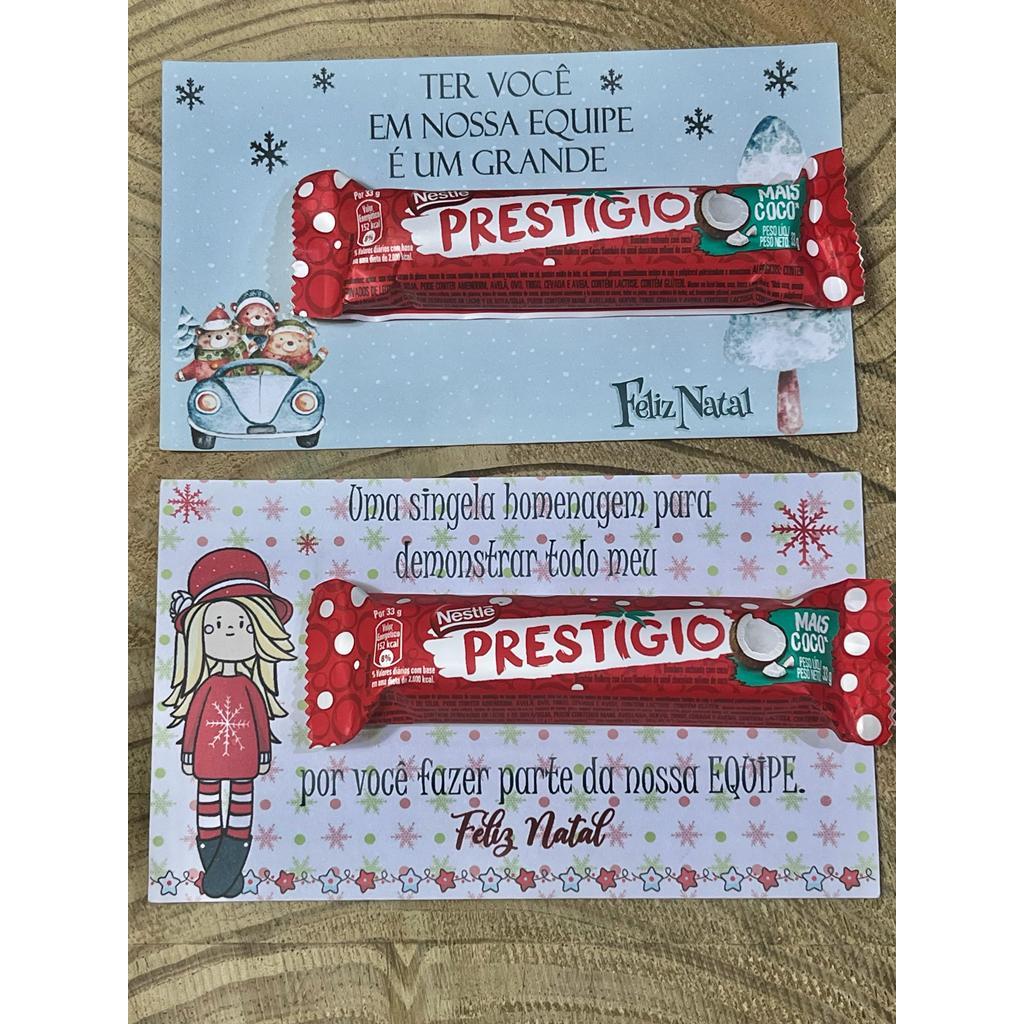 Kit com 12, 30 ou 50 Cartão NATAL Personalizado, 15x9cm Tag, para chocolate  Bis, Batom ou Bombom, mimo para clientes, papel offset 180g