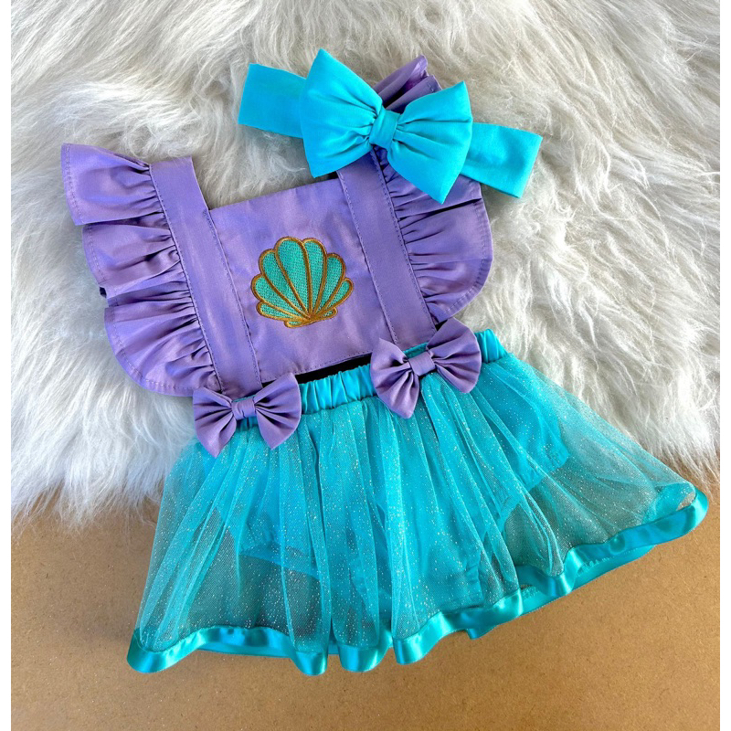 LMAA Vestido De Verão Pequena Sereia Menina Ariel Princesa Festa De  Aniversário Infantil De Carnaval Roupas GZDM