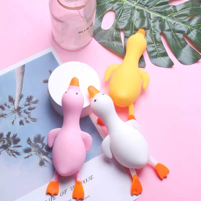 Estica Divertido Pato Anti Stress Macio Brinquedo De Apertar