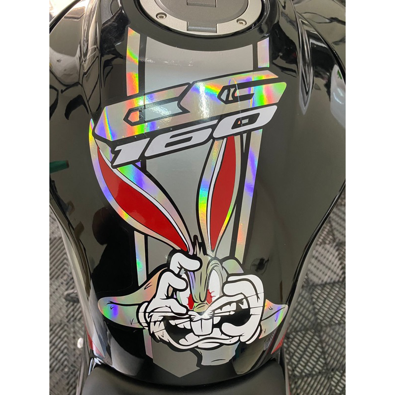 Gravata Coelho Pernalonga Holografico Adesivo refletivo para tanque!