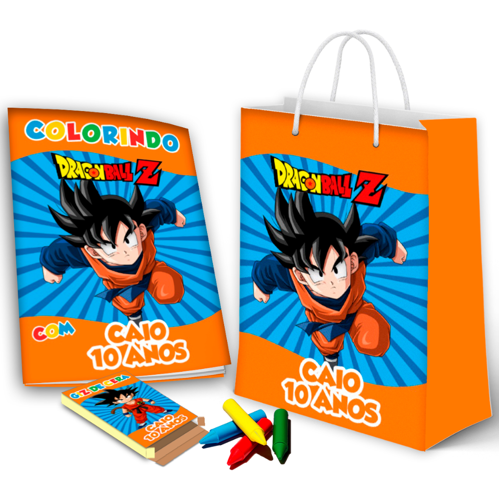 Kit para Colorir Revistinha com Giz de Cera Dragon Ball Z