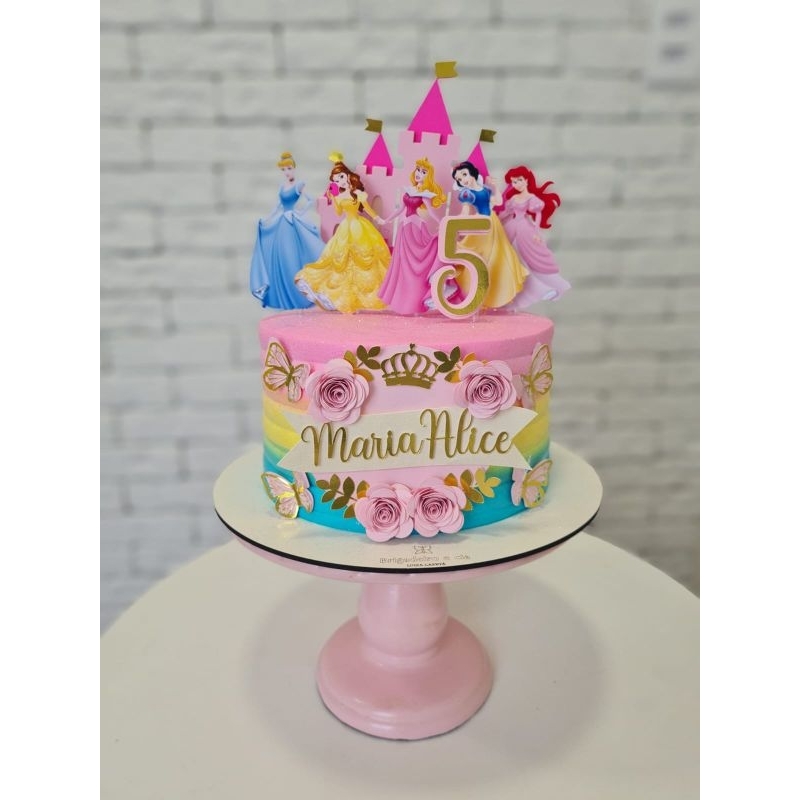 Topper topo de bolo Princesas Disney