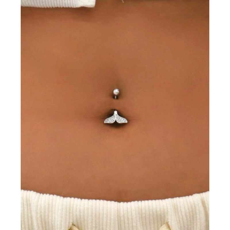 Piercing Umbigo Duplo Coração Zircônia: Elegância