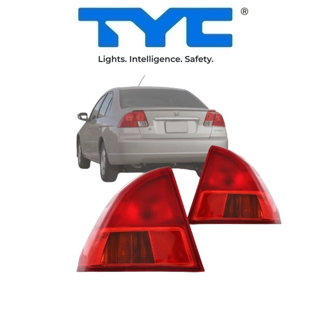 Par de Lanterna Traseira Honda Civic Vermelha Tyc 2001/2003