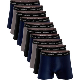 Kit 5 Cueca Boxer Lisa Cotton Algodão Box Underwear Premium Cuecas -  Preto+Vermelho