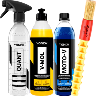 Kit Limpa Motor Lavagem Shampoo Moto-V + V-Mol Vonixx 500ml