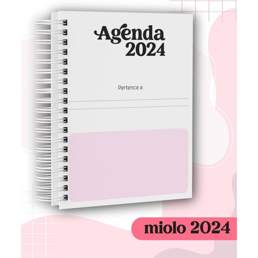 Mini Agenda Permanente Personalizada Feminina Rosa Floral Tamanho a6 -  10x15 cm de bolso - 2024