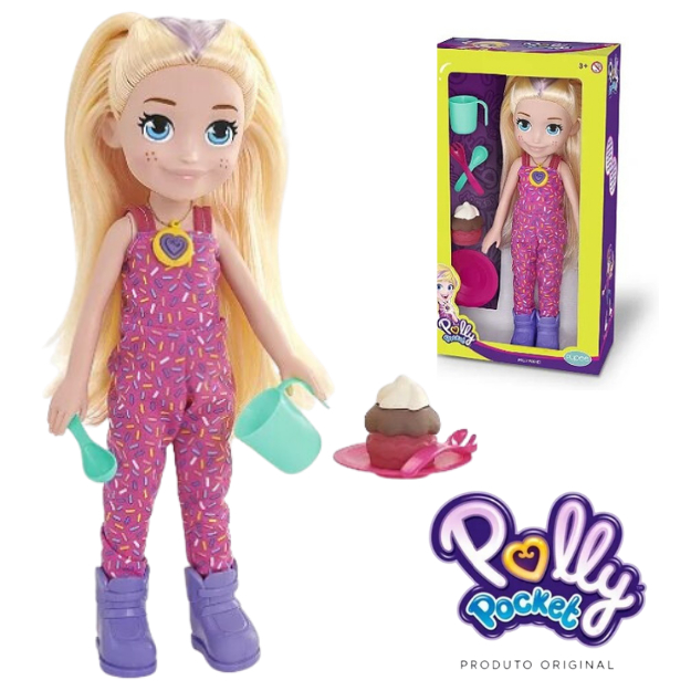 Boneca Polly Pocket Grande Camping/Surf Pupee - Up Brinquedos