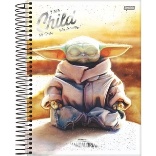 Caderno Universitário STAR WARS MANDALARIN 1 materia 80 folhas com adesivos CAPA DURA- JANDAIA papelaria/presente/material escolar