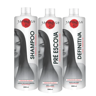 Kit Progressiva Pré Escova Preparação Orgânica + Alisamento Definitivo Japa 4d