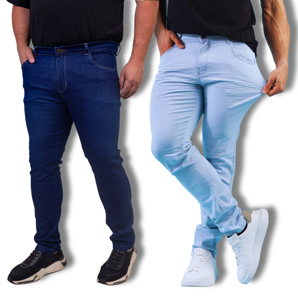 Calça Jeans Plus Size Skinny Com Elastano 36 ao 56