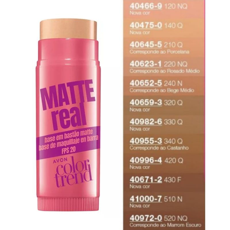 Base em Bastão Matte Real Avon- FPS20-A prova d'água