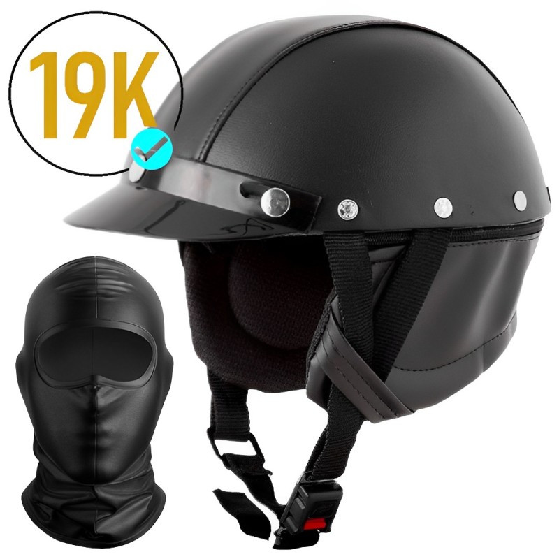 Capacete Coquinho Couro Moto Customizado Motoqueiro Bike Chopper Custom ...