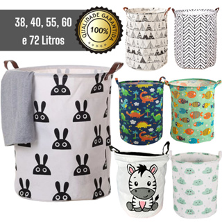 Cesto De Roupa Suja Organizador de Brinquedos Dobrável